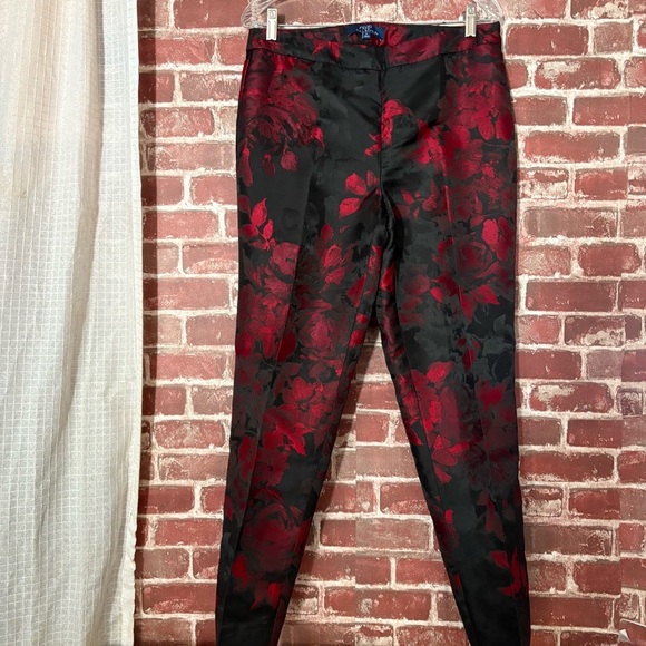 Talbots Pants - Talbots Red and Black Floral Pants